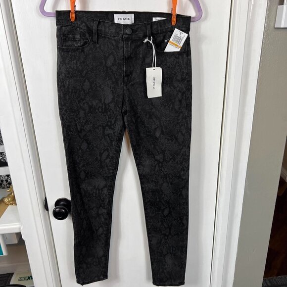 FRAME - Le Skinny Jeans De Jeanne Tonal Python. Size 29 - Picture 2 of 10